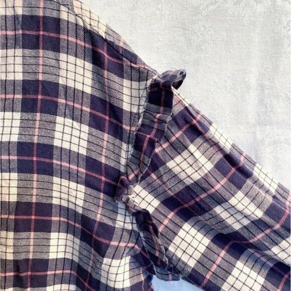 Rails Women’s NWT Willow Ruffle Sleeve Flannel Button-Up Shirt Size XL Plaid New - Picture 4 of 11